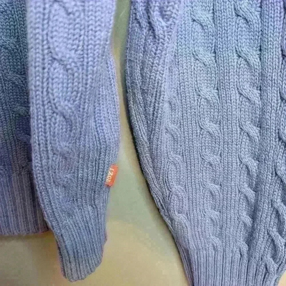 Izod sweater 3/4 zip cable knit periwinkle blue. Men's size small. - Picture 4 of 6